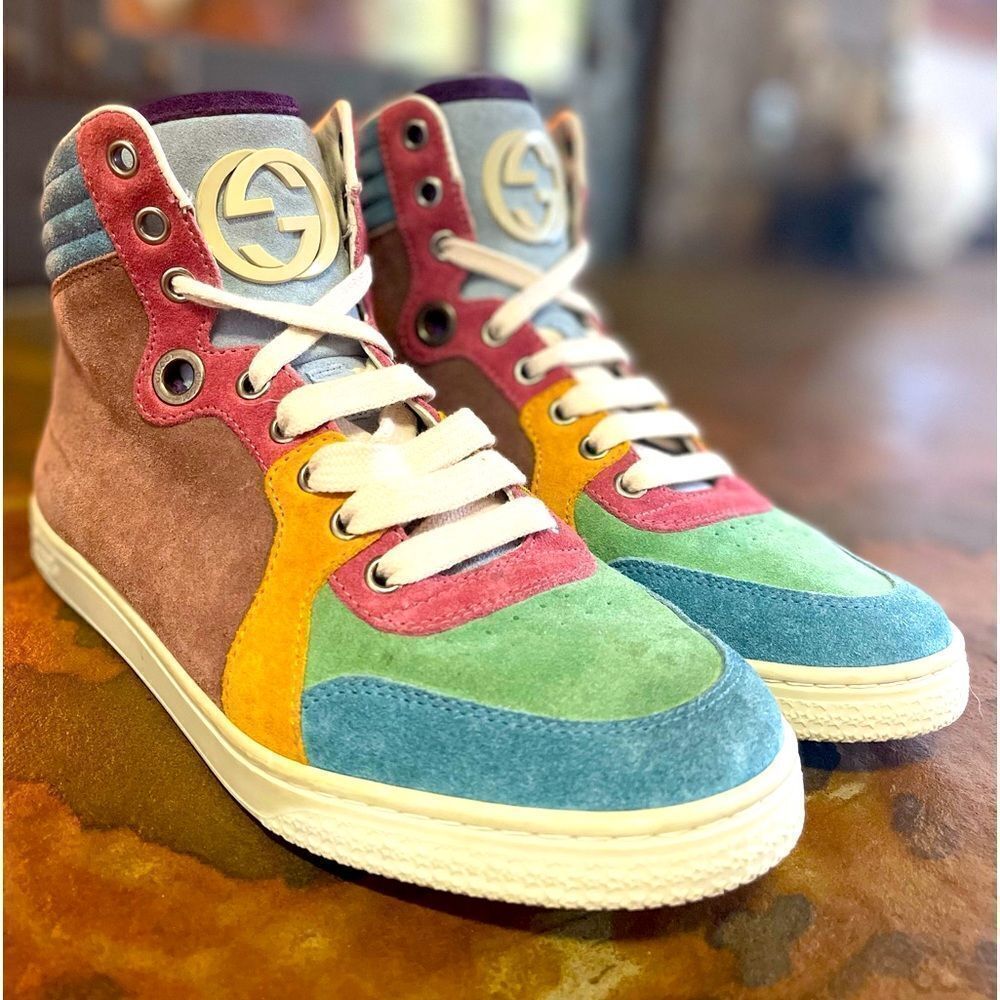 Gucci Multicolor Rainbow Suede Sneakers 36.5